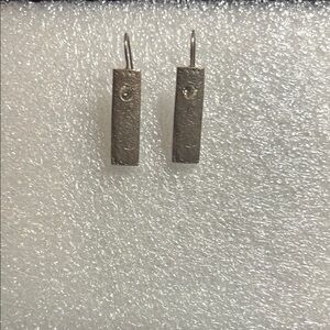 Modern Silver Dangle Earrings with Rectangular Design